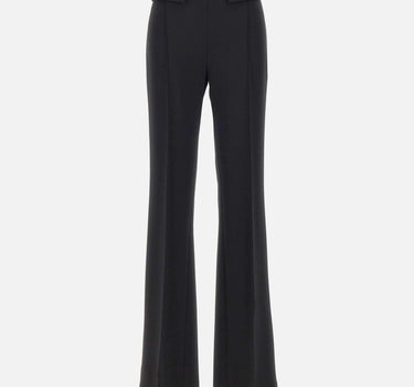 Pantaloni in doppio crêpe stretch con logo ricamato PA17161E2 110 ELISABETTA FRANCHI 