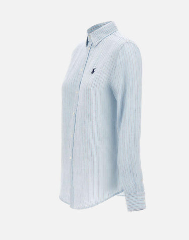 Camicia over in lino a righe 211A96158 003 POLO RALPH LAUREN 