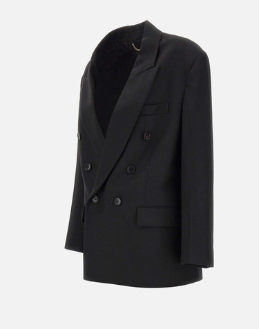 "Relaxed Double Breasted Jacket" 1325WJK006442A BLACK VICTORIA BECKHAM 