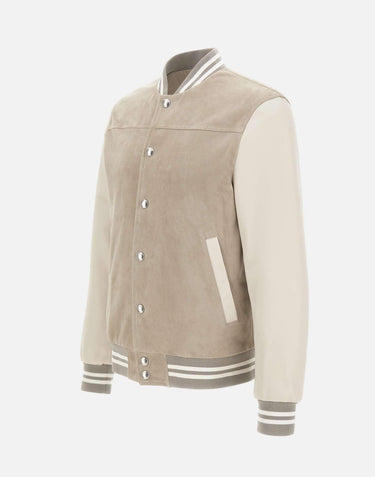 Giacca bomber in pelle scamosciata M75GBTM23 PEL0M0250700 ELEVENTY 