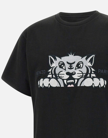 T-shirt "Gots happy tiger" in cotone FF55TS5264SI 99J KENZO PARIS 