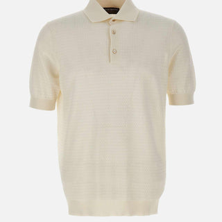 Polo in cotone con lavorazione a treccine PL1MC CR14T020 FILIPPO DE LAURENTIIS 