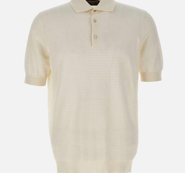 Polo in cotone con lavorazione a treccine PL1MC CR14T020 FILIPPO DE LAURENTIIS 