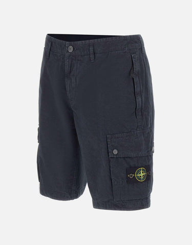 Shorts in tela di cotone biologico spazzolato effetto "old" L100019S00WA V0120 STONE ISLAND 