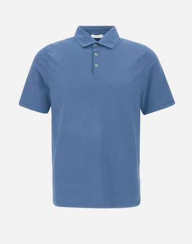 Polo in crepe di cotone DK87115 INDACO DIKTAT 