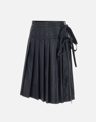 "Pleated zipper skirt" LW251SK05BK 0015 LOW CLASSIC 