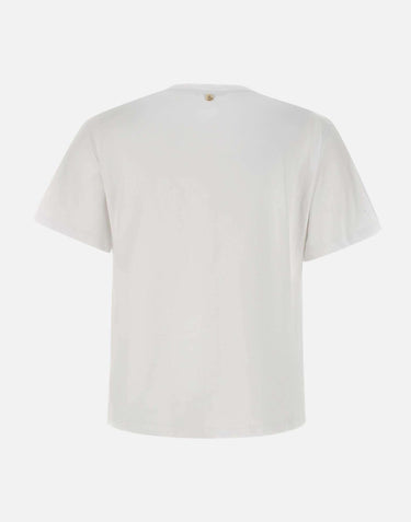 T-shirt in cotone con ricamo e strass CA5371J6308 M9320 LIU-JO 