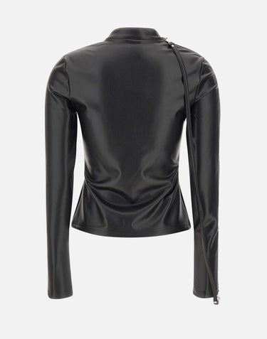 "Zipped Biker Top" 325CTO436PU0049 BLACK COURREGES 