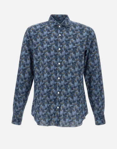 Camicia uomo in cotone e lino LFU02P0147117U 0001 BARBA 