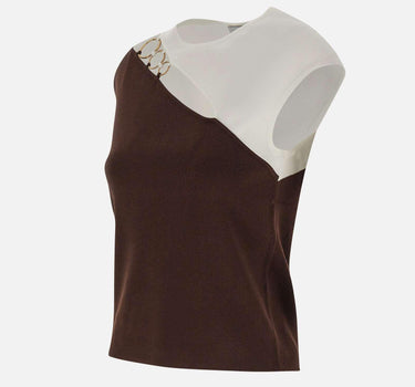 Top bicolor con anelli SP1NT008 6A44 KAOS 