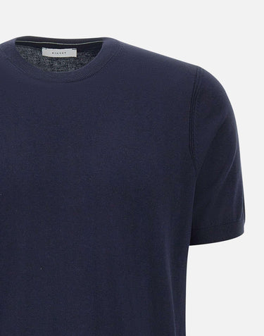 T-shirt in seta e cotone DK87047 BLU DIKTAT 