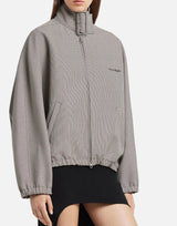 Giacca bomber pied de poule con fibbia e zip 126CBL334W00145 REDBLACK COURREGES 