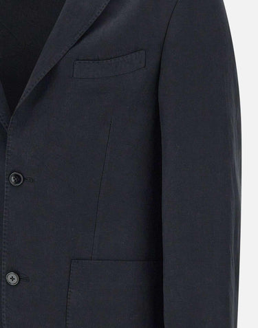 Blazer "Nehemiah" in cotone e  lino S25MTLG408 BLACK OFFICINE GENERALE 