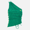 Top a spalla singola con ruches KD2970 GREEN ADIDAS 