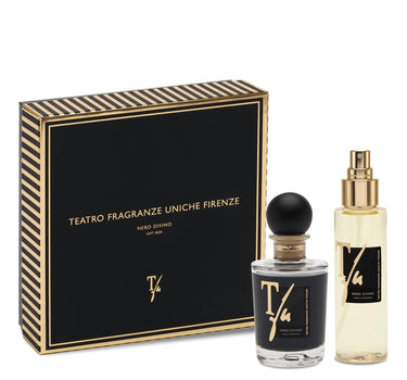 Gift Box Fragranza Ambiente 100ml + Fragranza Tessuti 100ml "Nero Divino" GIFTBOXNDTFU 100ML TEATRO FRAGRANZE UNICHE FIRENZE 