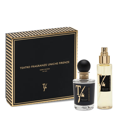 Gift Box Fragranza Ambiente 100ml + Fragranza Tessuti 100ml "Nero Divino" GIFTBOXNDTFU 100ML TEATRO FRAGRANZE UNICHE FIRENZE 