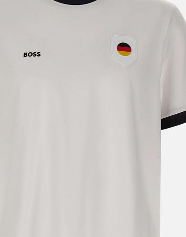 T-shirt in cotone elasticizzato con bandiera 50562134 102 BOSS 