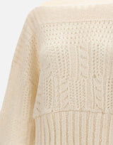 Maglione lana e alpaca W08150280 24WHITE MAURIZIO MYKONOS 