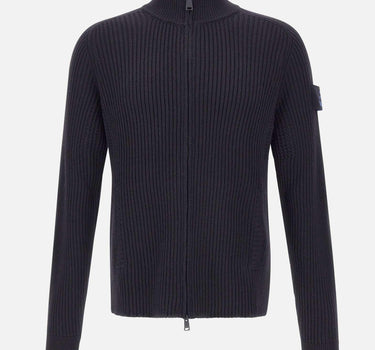 "Ribbed Zip Up Cardigan" PMG25 BLUE PREMIATA 
