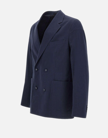 Blazer "Leon cotton Seersucker" S25MTLG401 DARKNAVY OFFICINE GENERALE 
