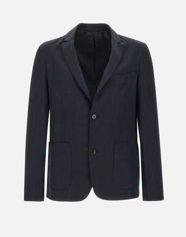 Blazer "Nehemiah" in cotone e  lino S25MTLG408 BLACK OFFICINE GENERALE 