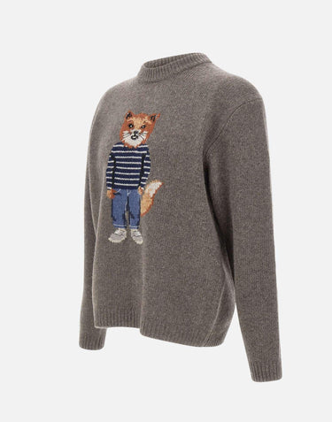 "Dressed fox intarsia woll jumper" PM00806KH0002 H170 MAISON KITSUNE' 