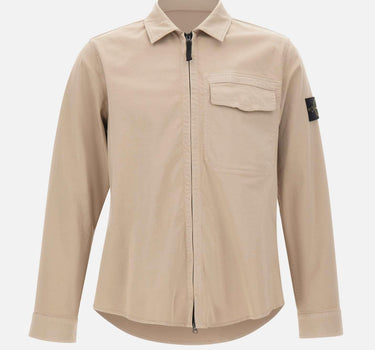 Overshirt in raso di cotone biologico stretch 1200015S0012 V009A STONE ISLAND 