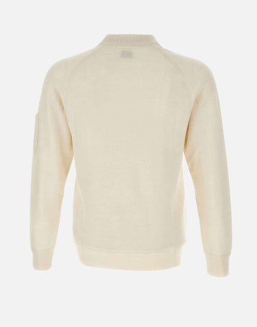 "Merino Wool Felted Crewneck Lens Sweater" 19CMKN198A 110468A103 C.P. COMPANY 