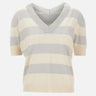 Maglia a righe con scollo a V 57220 23702005 GRAN SASSO 