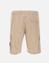 Shorts in tela di cotone biologico spazzolato effetto "old" L100019S00WA V019A STONE ISLAND 