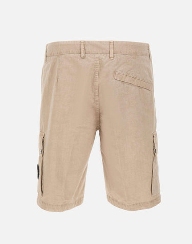 Shorts in tela di cotone biologico spazzolato effetto "old" L100019S00WA V019A STONE ISLAND 