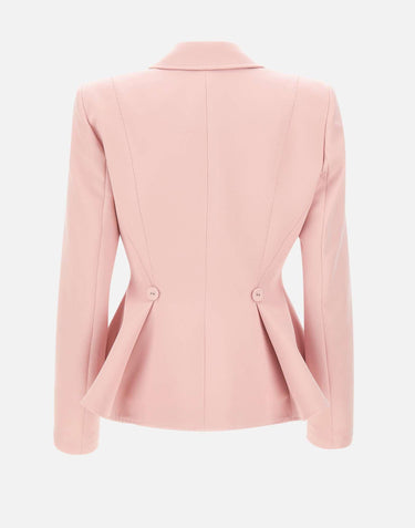 Blazer monopetto con balze S1359 PINK NISSA 
