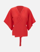 Blusa incrociata in crêpe di seta 191568 185 KANGRA 
