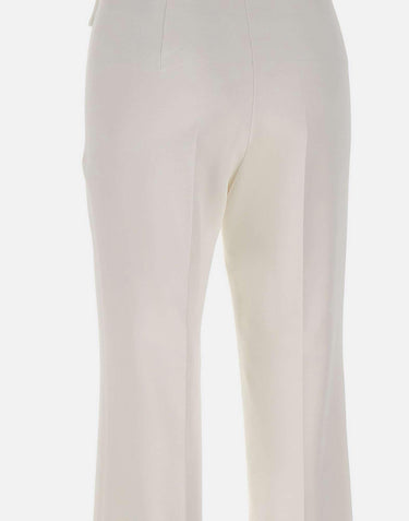 Pantaloni in doppio crêpe stretch con logo ricamato PA17161E2 360 ELISABETTA FRANCHI 