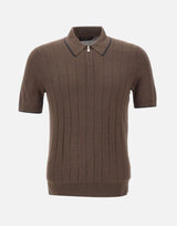 Polo in seta con zip 43128 23510184 GRAN SASSO 