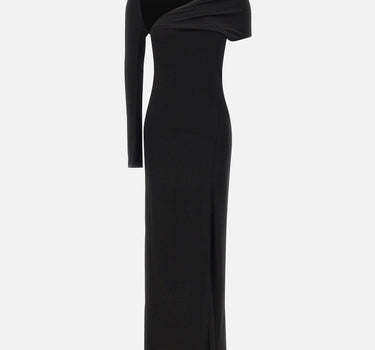 "One Shoulder Crepe Jersey Dress" 425JR0735JS0145 BLACK COURREGES 