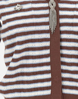 Cardigan in misto cotone a righe CA6067MS52G C3975 LIU-JO 