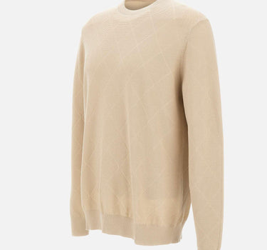 Maglia in cotone con lavorazione a rombi DK17016 SABBIA DIKTAT 