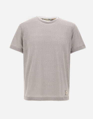 T-shirt "Lin" in lino e cotone LINVR0323 PERLA BOB 