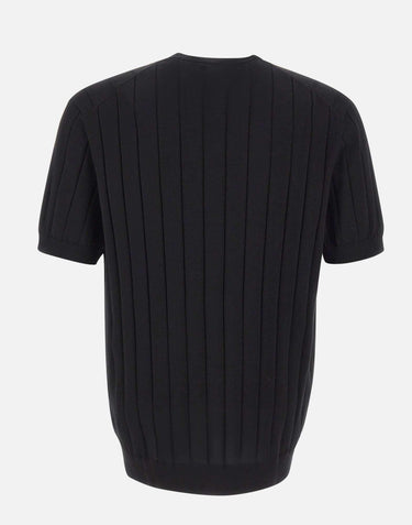 Maglia in cotone a coste larghe DK17026 NERO DIKTAT 
