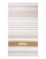 Telo mare in cotone jacquard con frange 50561255 260 BOSS 