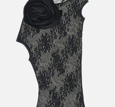 Top in pizzo con fiore VAQ11T040 BLACK VAQUERA 