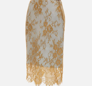 "Brownish green contrast lace skirt" BQ005 BROWNISHGREEN JACQUES WEI 