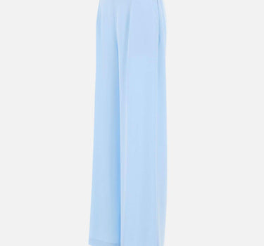 Pantaloni in crêpe a vita alta P16523 LIGHTBLUE NISSA 