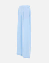 Pantaloni in crêpe a vita alta P16523 LIGHTBLUE NISSA 