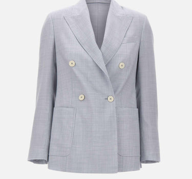 Blazer doppiopetto in misto lana e seta M85GIAJ03 TES0M046130 ELEVENTY 