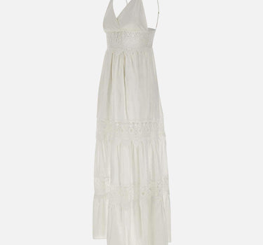 Abito in cotone inserti uncinetto QPJTZ035 1041 KAOS 