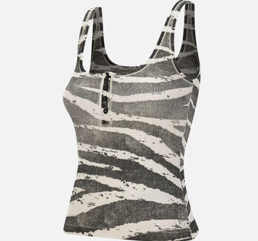 Top in costina a stampa zebra 2T123A M1039 BLUMARINE 