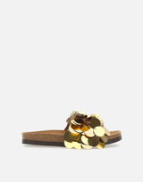 Sandali in pelle e dischi oro 24SHH0094EMB015 M773 RABANNE 