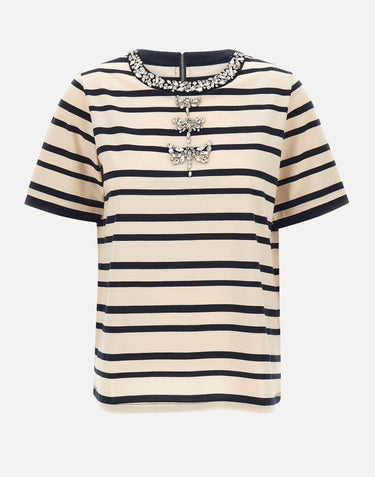 T-shirt con ricamo gioiello G349Z100637N 001 ELENA MIRO' 